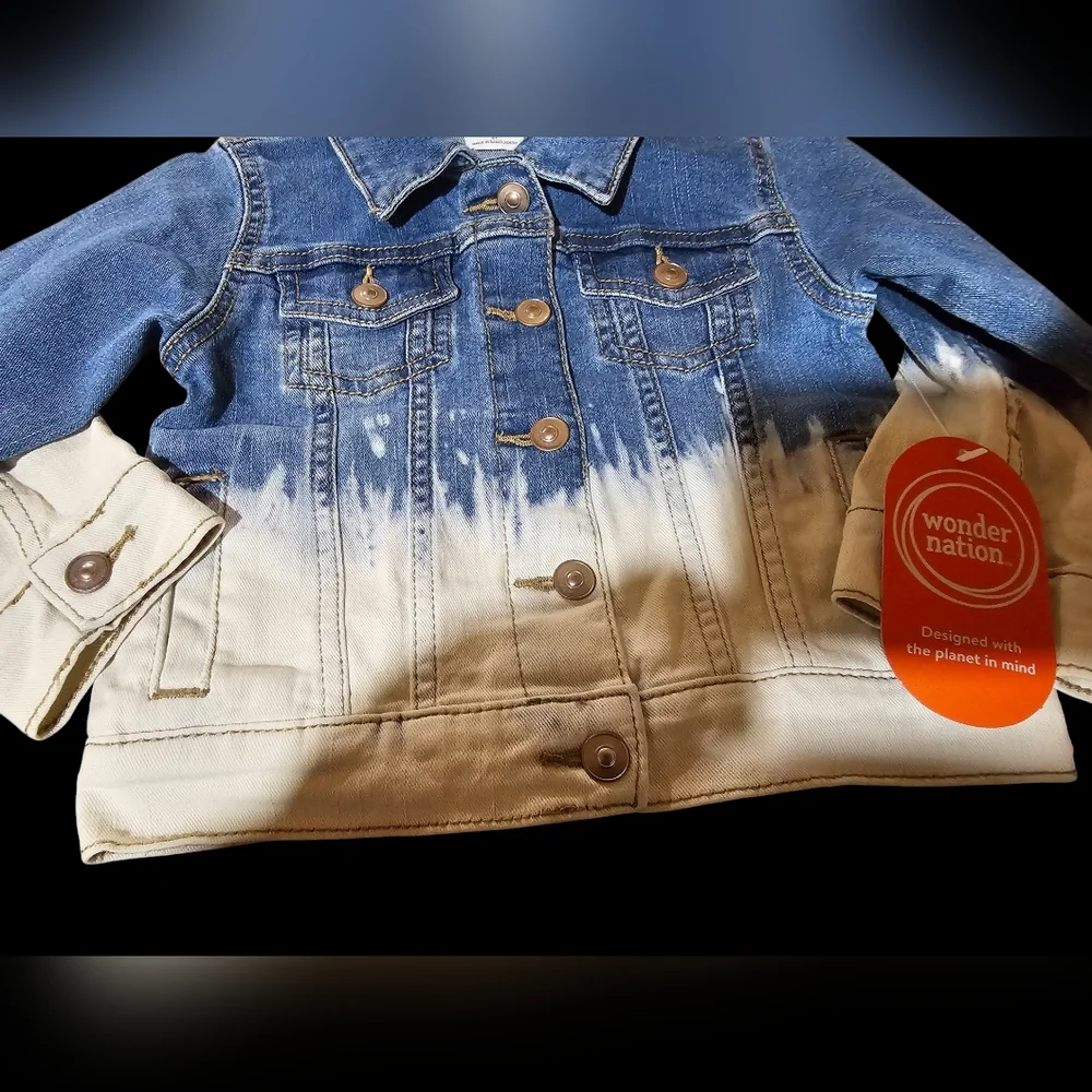 NWT Kids Blue and‎ White Denim Jacket SIZE 2T